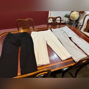 Talbots Women's Ankle Pants - Black, Cream, Gray